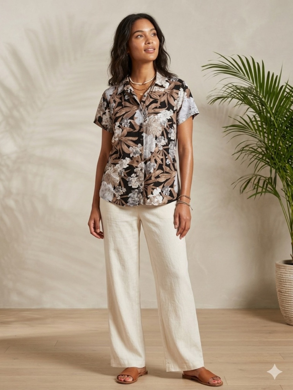 Croft & Barrow Tropical Hawaiian Floral Button Down Size Large